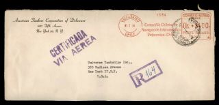Dr Who 1955 Chile Valparaiso Metered Advertising Registered To Usa E67610