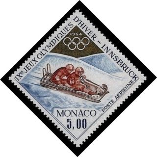 Monaco C65 Mnh Vf Og 5,  00f Innsbruk Winter Olympics 2 - Man Bobsled 1964