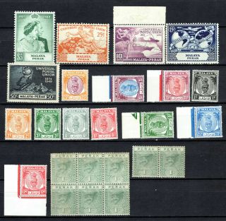 Malaya Straits Settlements 1891 - 1950 Perak Selection Mnh Stamps Unmounted