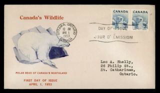 Dr Who 1953 Canada Polar Bear Pair Fdc C130462