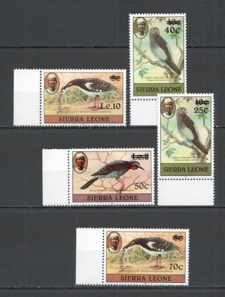 Y903 1984 Sierra Leone Fauna Birds Overprint 759 - 63 Michel 15 Euro Set Mnh