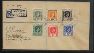 Leeward Islands,  Montserrat Registered First Day Cover 1949 Mr1119
