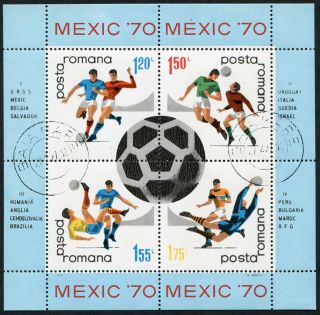 Romania 1970 World Cup Football Championship,  Mini Sheet,  Never Hinged