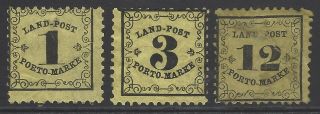 German States Baden 1862 Classic Postage Due Complete Set Of 3