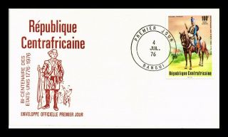 Dr Jim Stamps Bicentennial United States Fdc Central African Republic Cover