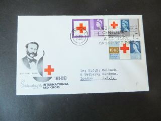 Gb.  Fdc.  1963 Red Cross.  Phosphor Issue.  Sg 642p - 644p.  C.  V.  £60.