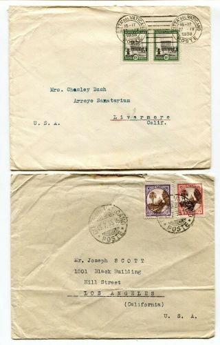 Vatican City 1935 / 1938 Attractive Covers - Sent To Usa -