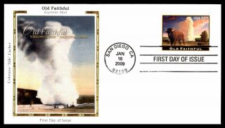 Mayfairstamps Us Fdc 2009 Old Faithful Colorano Silk First Day Cover Wwb80367