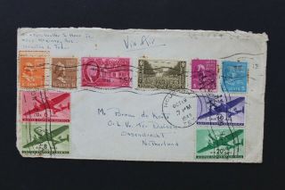 United States 1945 Philatelic Air Mail Cover With 60c Postage To The Netherlands
