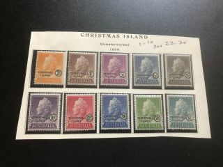 Christmas Island Stamp Scott1 - 10 Mnhog Scv 22.  30 Bb3827