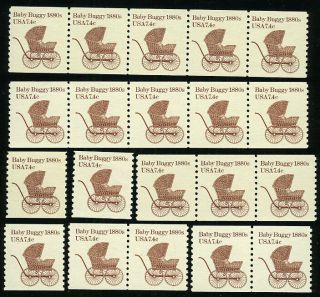 Us 1902 7.  4¢ Baby Buggy 1870s 20 Stamps Nh Mnh