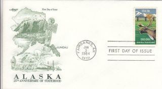 1984,  25th Anniv.  Alaska Statehood,  Artmaster,  Unaddressed,  Fdc (d10527)