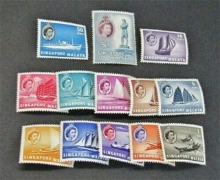 Nystamps British Singapore Stamp 28 - 40 Og H/nh $55