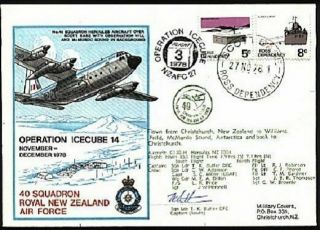 Zealand Antarctic 1978 Rnzaf Signed Flight Cover Ex Scott Base. .  27812