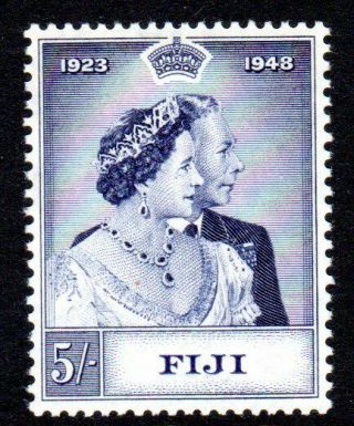 1948 Fiji Royal Silver Wedding 5/ - Violet Blue Sg271 Small Remnant