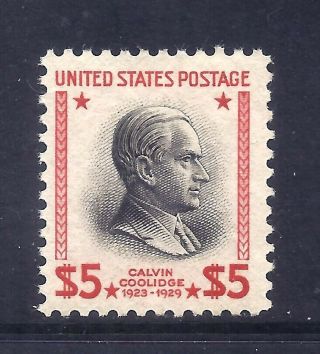Us Stamps - 834 - Mnh - $5 Calvin Coolidge Issue - Cv $75