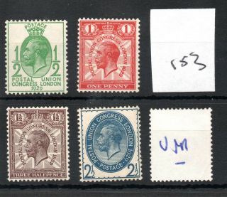 Gb - George V - (153) - 1929 Puc - 4 Low Values - Unmounted