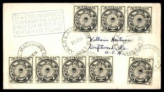 Mayfairstamps Australia National Antarctic Research 3 1/2d Strips Of 3 & 4 Fdc 1