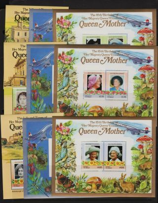 Tuvalu - Queen Mother Souvenir Sheets - Out Islands,  Complete