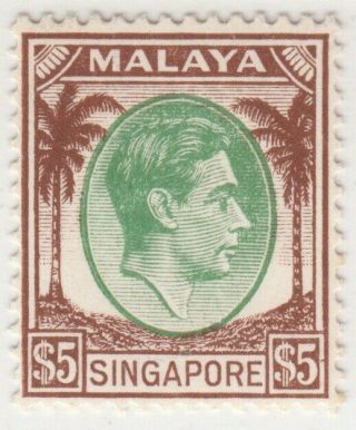 Singapore 1948 King George Vi Definitives Perf 14 $5 Mnh