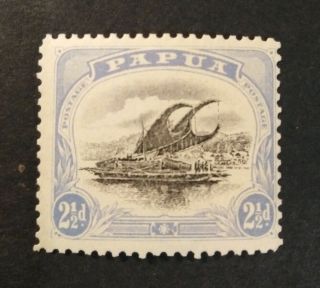 Papua 1907 - 10 Lakatoi 2 1/2d Black /blue Hinged E4