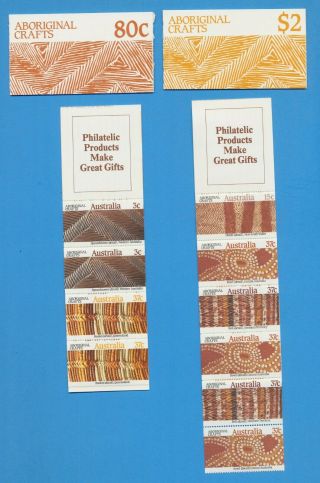 Australia - Scott 1049a & 1051a Booklets - Vfmnh - Aboriginal Crafts - 1987
