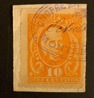 Mexico Revenue Stamps 1889 - 90 10c B7/66 On Paper
