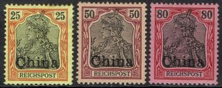 German Po In China 1901 Reichpost 25pf 50pf And 80pf
