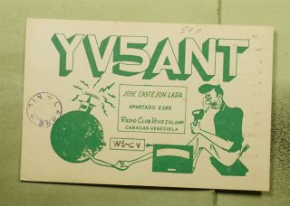 Dr Who 1960 Venezuela Caracas Qsl Ham Radio Postcard Yv5ant E47439