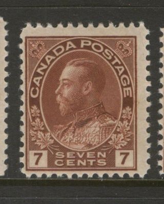 Canada 114 1924 7c Red Brown King George V Admiral F Mnh Cv$24