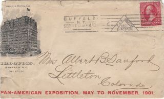 1901 Advertising Cover W/ Pan American Expo Cancel,  Hotel Iroquois,  Buffalo,  Ny