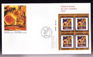 Canada Oversize Fdc Ul Pb Art Masterpieces: 1995 Sc 1545 Pellan - Floraison