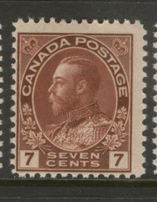 Canada 114 1924 Red Brown 7c King George V Admiral F Mnh Cv$24