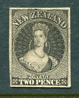 Zealand Qv Chalon 2d Imperf Proof Mh Stamp