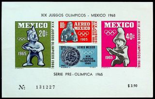 Mexico 1968 Olympic Games Fine Imperf Sheet C311a