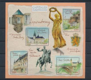 Lk78654 France Luxembourg Monuments Good Sheet Mnh