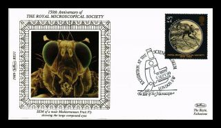 Dr Jim Stamps Royal Microscopical Society United Kingdom Fdc Silk Cachet Cover
