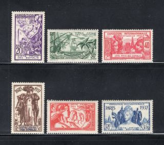 Old 1937 French Somali Coast Complete Paris Expo 6 Stamp Set Scott 139 - 144