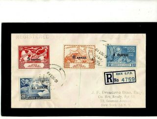 Aden - Shihr & Mukalla - 1949 - Upu - Registered First Day Cover - With Cds