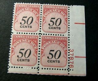 Us Plate Blocks Stamp Scott J99 Postage Due 1959 Mnh L289