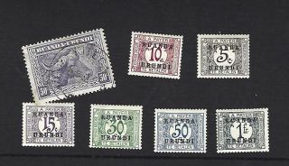 Ruanda - Urundi.  7 Different Stamps Including 1924 O/ptd 