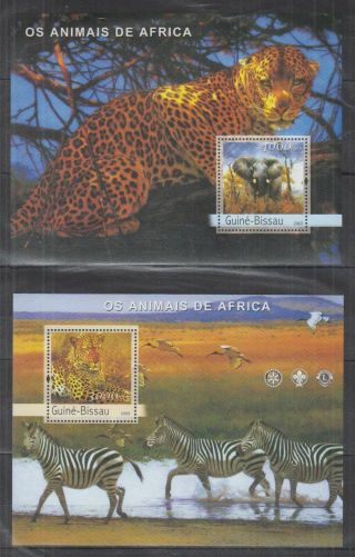 K673.  Guinea - Bissau - Mnh - Nature - Animals - Elephants - Zebras - Scouts