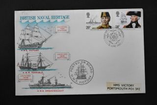 Maritime Heritage Portsmouth Fdi Posted On Board H.  M.  S.  Victory Gb Fdc 1982