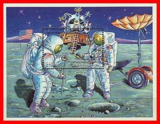 Djibouti 2000 = Usa In Space / Apollo Moon Landing Anniversary S/s Mnh