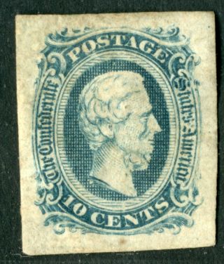 Confederate States,  Another 10 Cents,  Lg.  Margins,  No Gum,  Uncle Quick 
