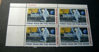 Us Plate Blocks Stamp Scott C76 Moon Landing 1969 Mnh C536