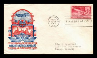 Us Cover Wright Brothers Air Mail Fdc Staehle Cachetcraft