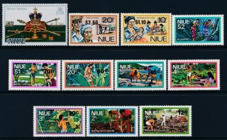 1977 Niue Overprints To $3.  20 Set Of 11 Fine Muh/mnh