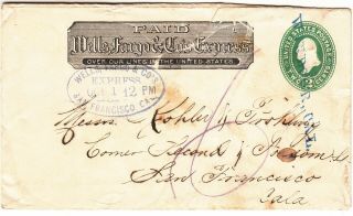 California - Windsor Straightline On Wells Fargo Express Cover 1880 