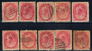 Canada 77 (14) 1899 3 Cent Carmine Queen Victoria Numeral Issue 10 Cv$10.  00